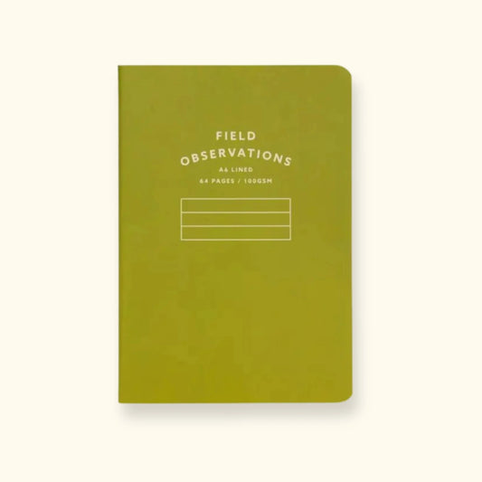 A6 Field Observations notebook, green, lined pages