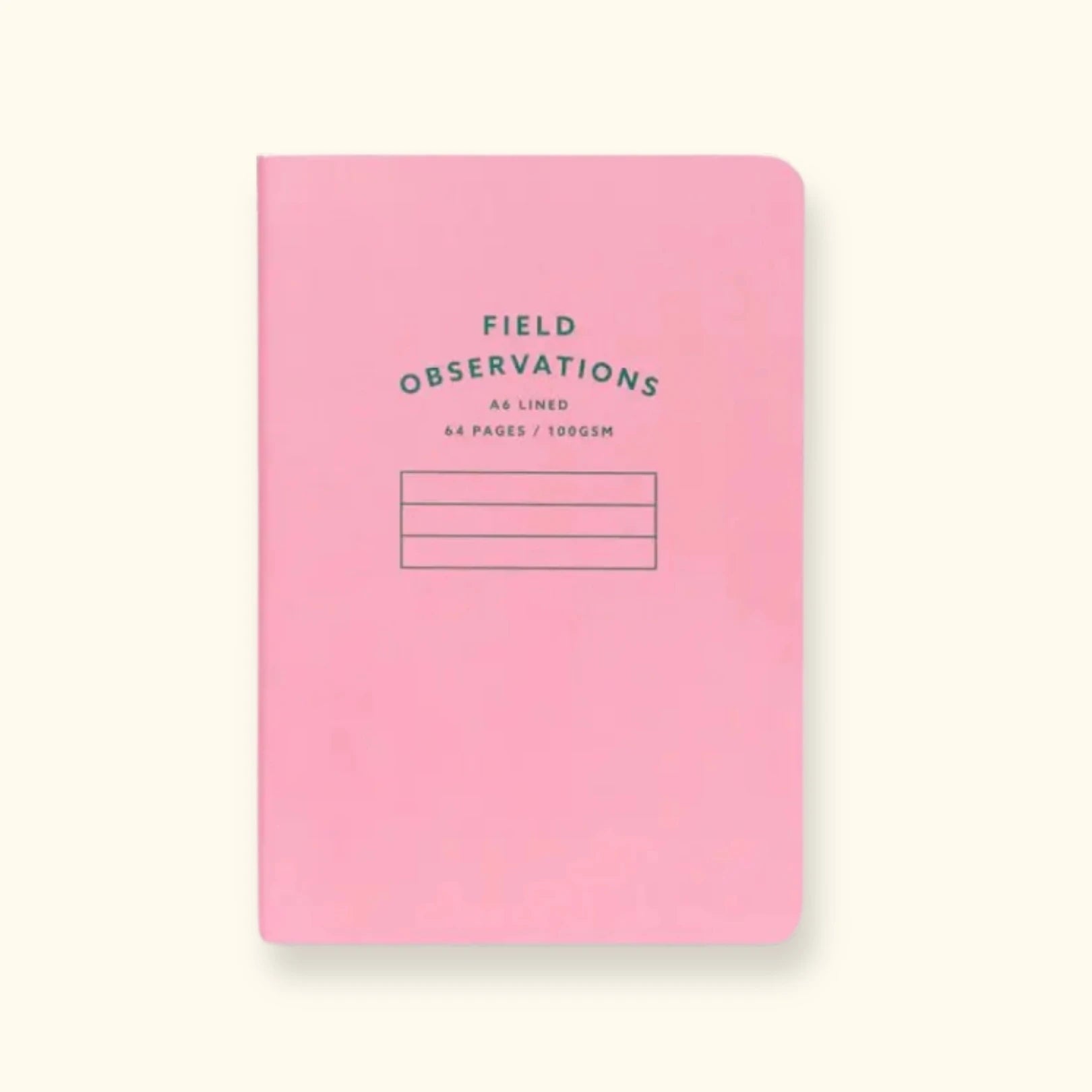 A6 Field Observations notebook, pink, lined pages
