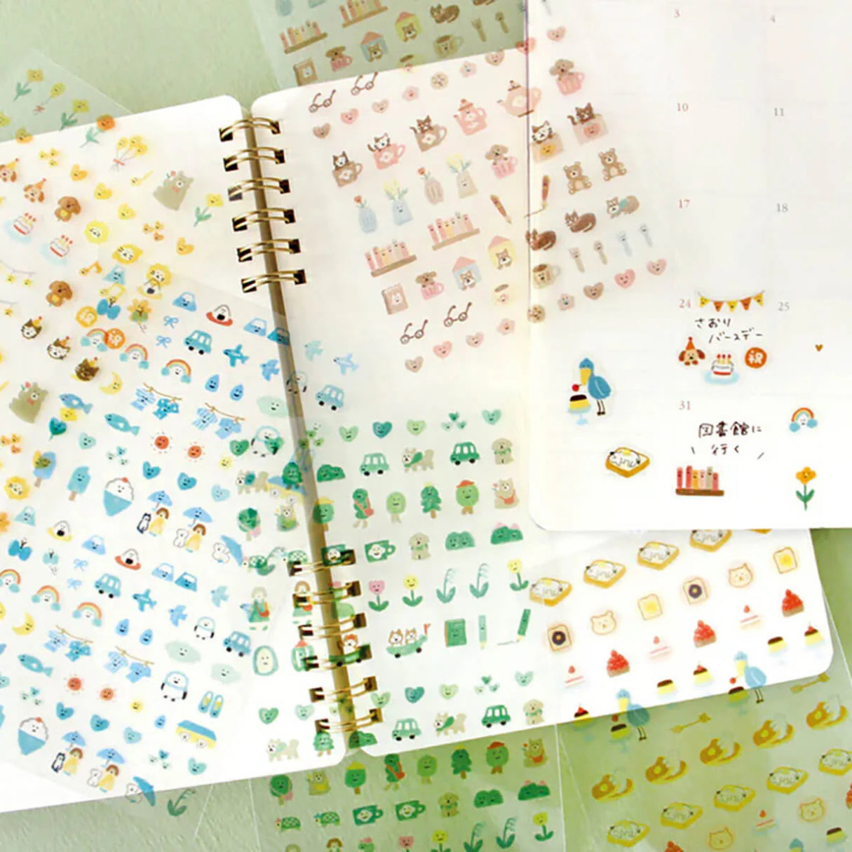 Watashi Biyori Daily Sticker Sheet – Outing Green