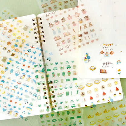 Watashi Biyori Daily Sticker Sheet – Outing Green