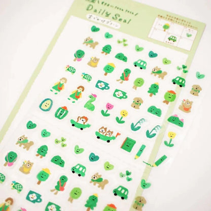 Watashi Biyori Daily Sticker Sheet – Outing Green