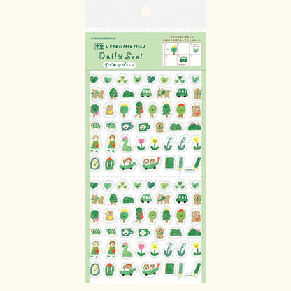 Watashi Biyori Daily Sticker Sheet – Outing Green