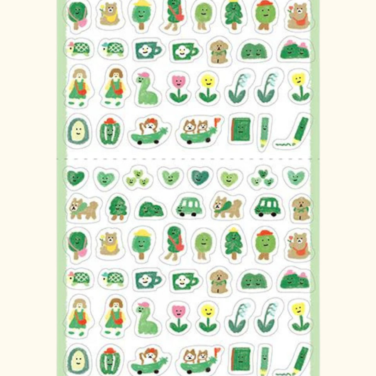 Watashi Biyori Daily Sticker Sheet – Outing Green