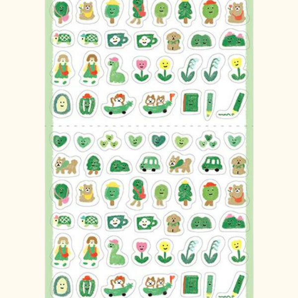 Watashi Biyori Daily Sticker Sheet – Outing Green