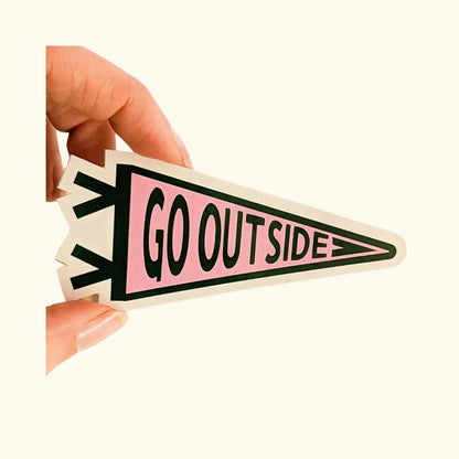 Go Outside Pennant Flag Vinyl Sticker