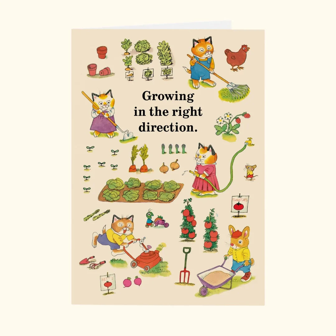 Growing In The Right Direction Richard Scarry Greeting Card