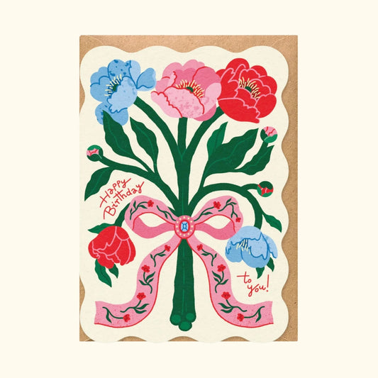 Floral birthday card, uniquely shaped, by Studio Boketto