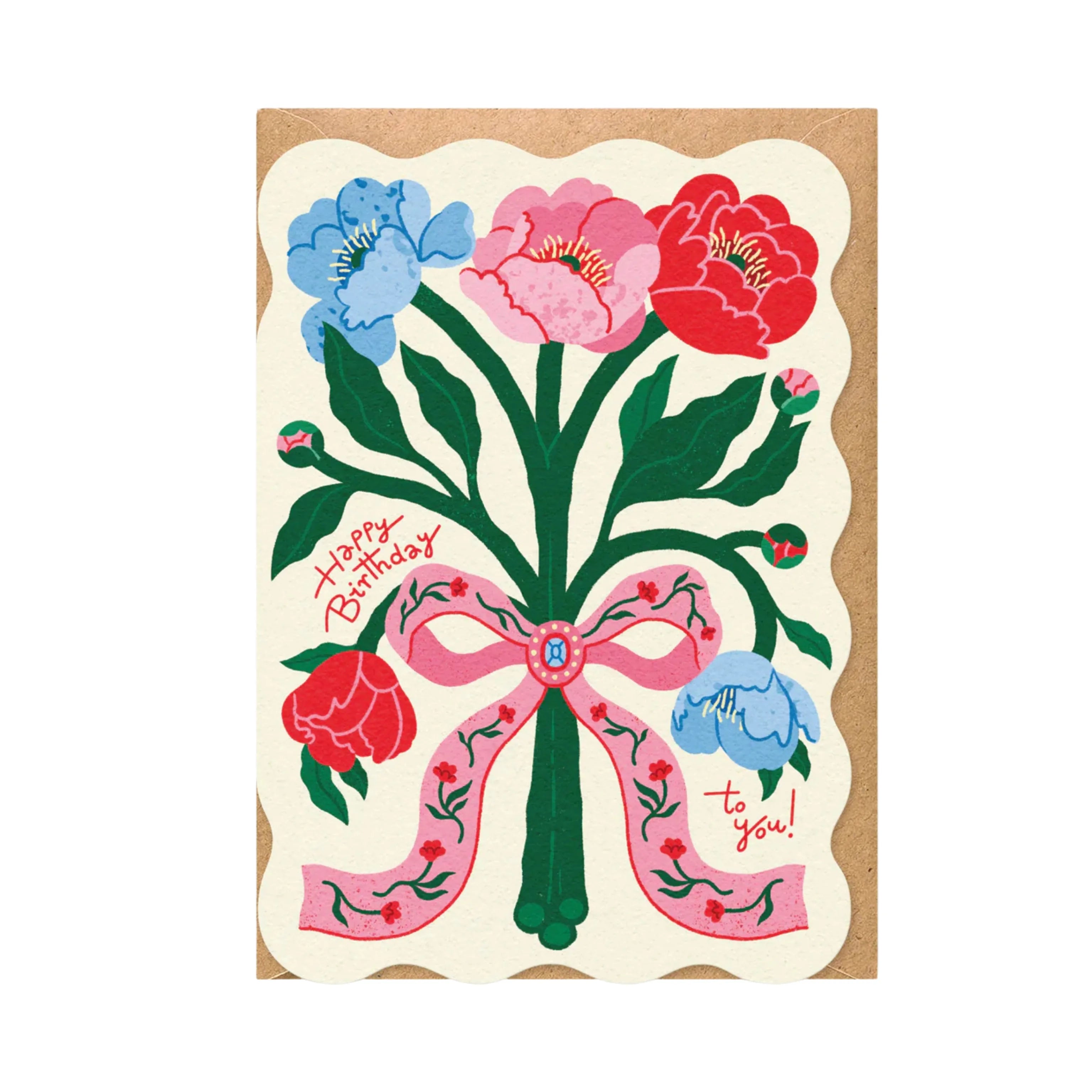 Floral Birthday Card Uniquely Shaped by Studio Boketto