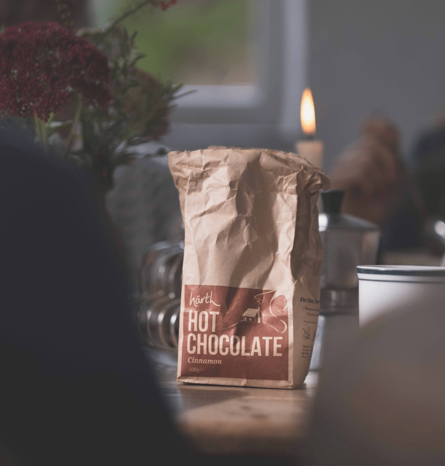 Cinnamon drinking chocolate made with organic cocoa vegan hot chocolate