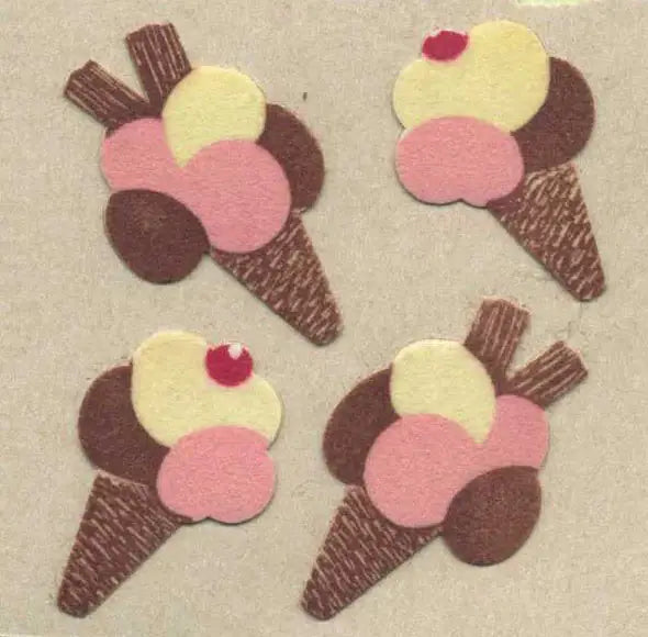Fuzzy Ice Cream Mini Sticker Sheet