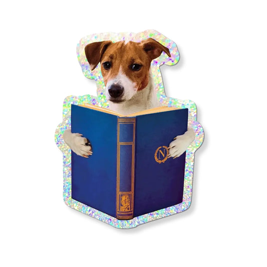 Reading Dog Sticker