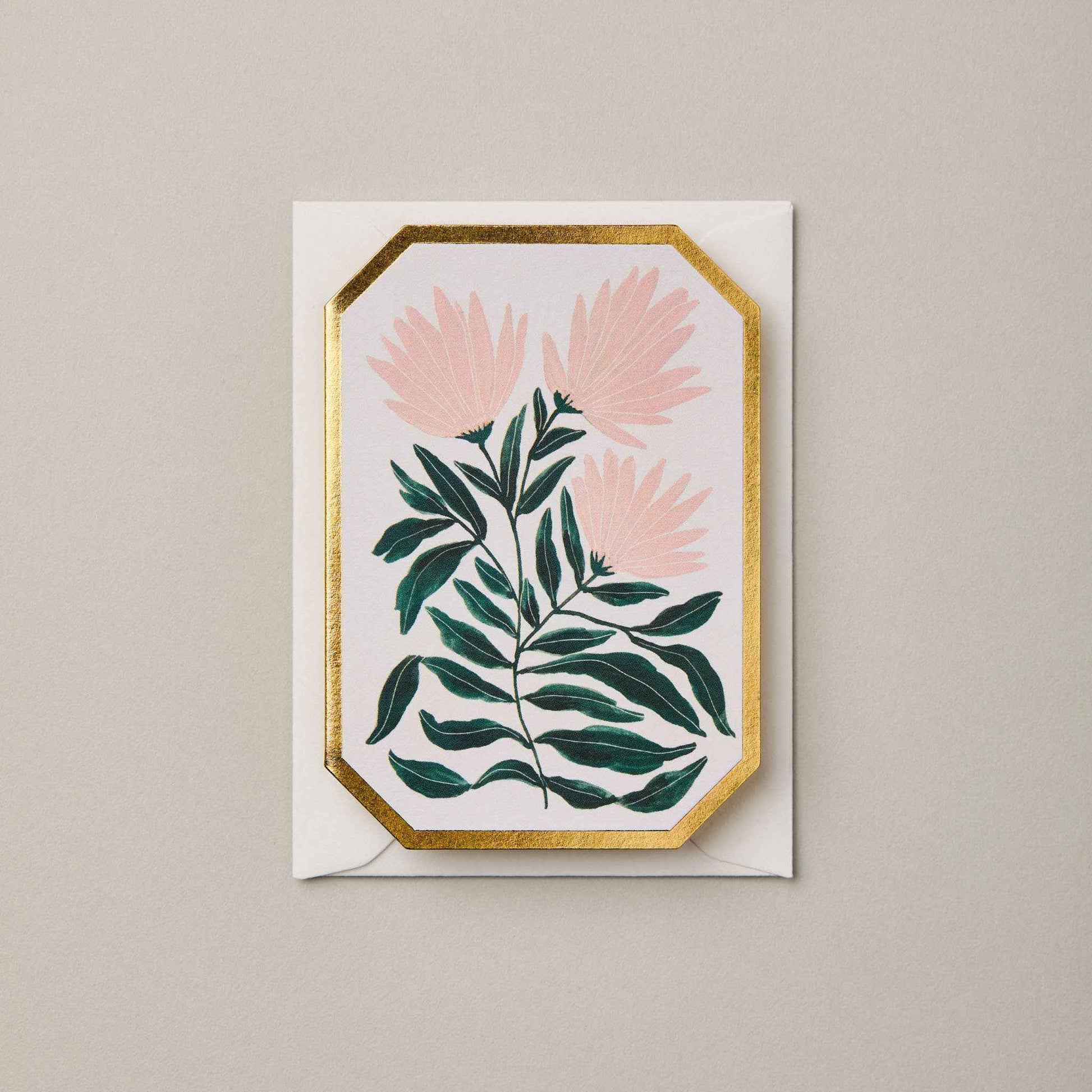 A7 chrysanthemum botanical greeting card by Katie Housley