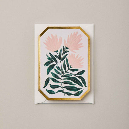 A7 chrysanthemum botanical greeting card by Katie Housley
