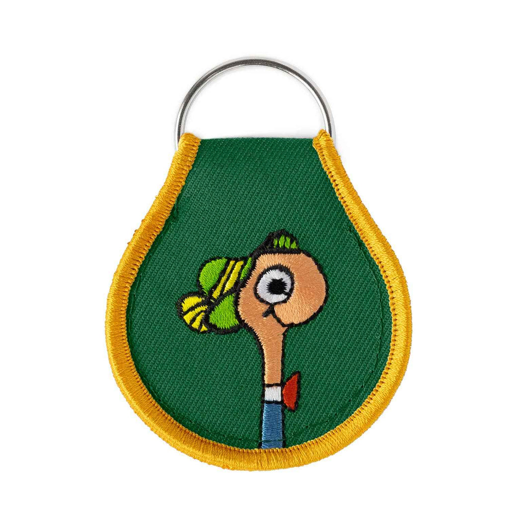 Lowly worm keychain in green and yellow