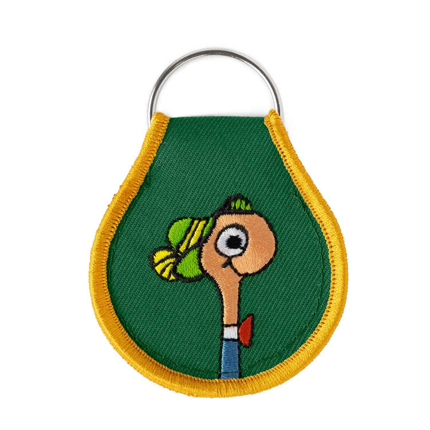 Lowly worm keychain in green and yellow