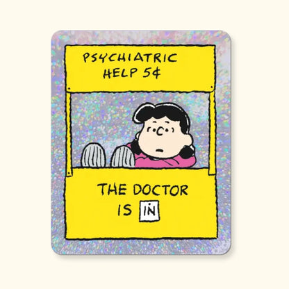 The Doctor Is In Lucy Sticker