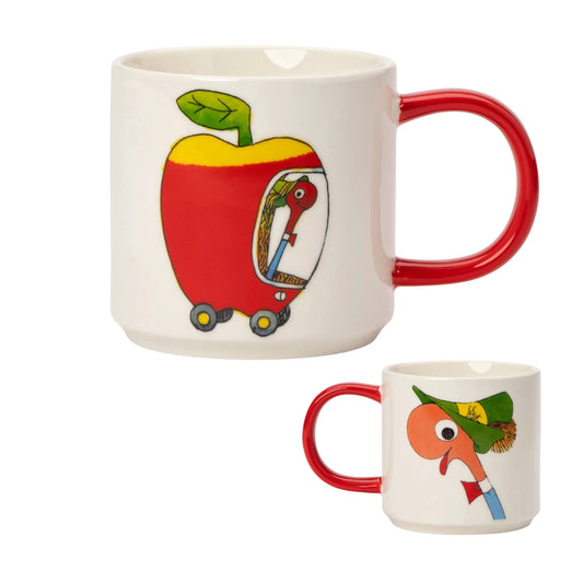 Magpie x Richard Scarry Lowly Worm Apple Car Mug