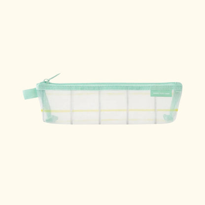 Midori Mesh Pen Case – Green Check