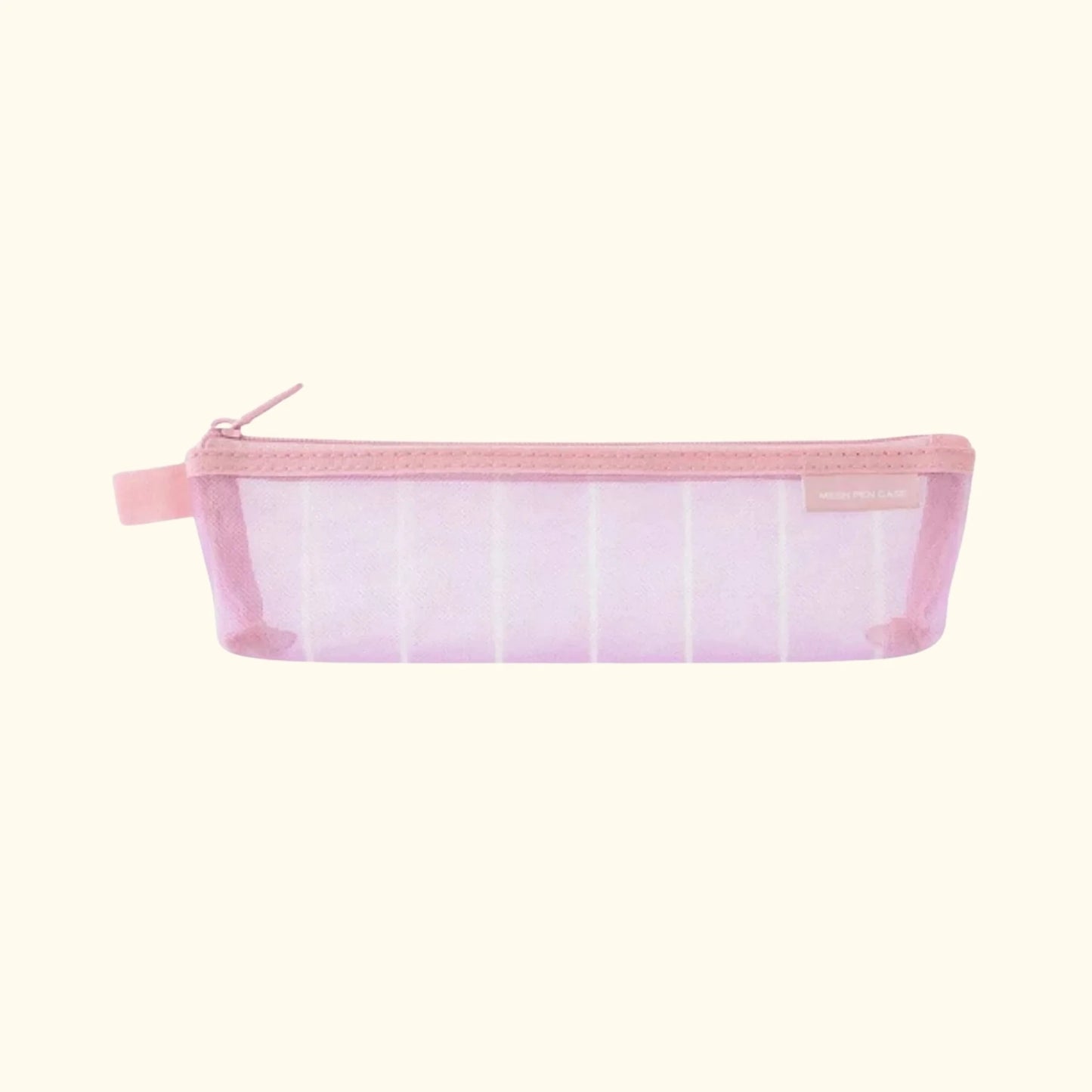 Midori Mesh Pen Case – Pink Stripe