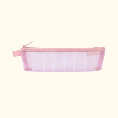 Midori Mesh Pen Case – Pink Stripe