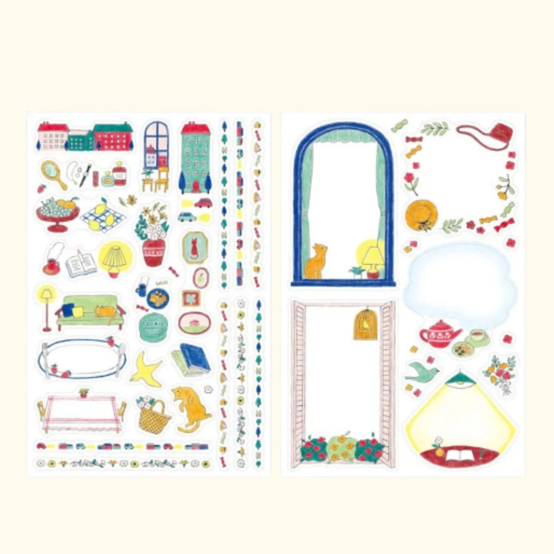 Midori Yuru Log Sticker Sheets – Daily Life (2 Sheets)