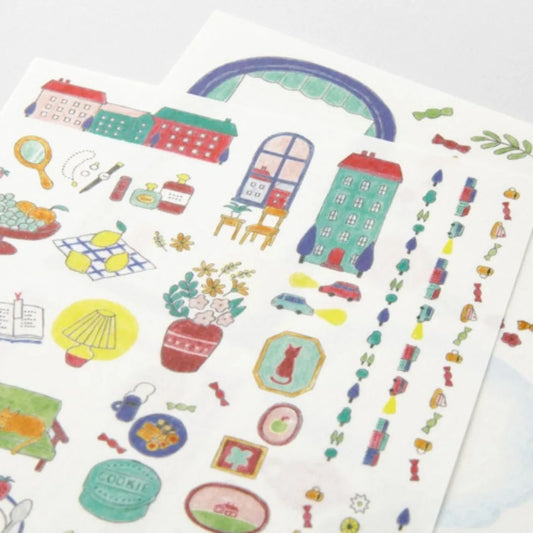Midori Yuru Log Sticker Sheets – Daily Life (2 Sheets)