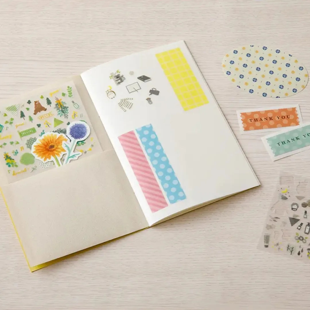 Midori Sticker Book with Pocket – Yellow