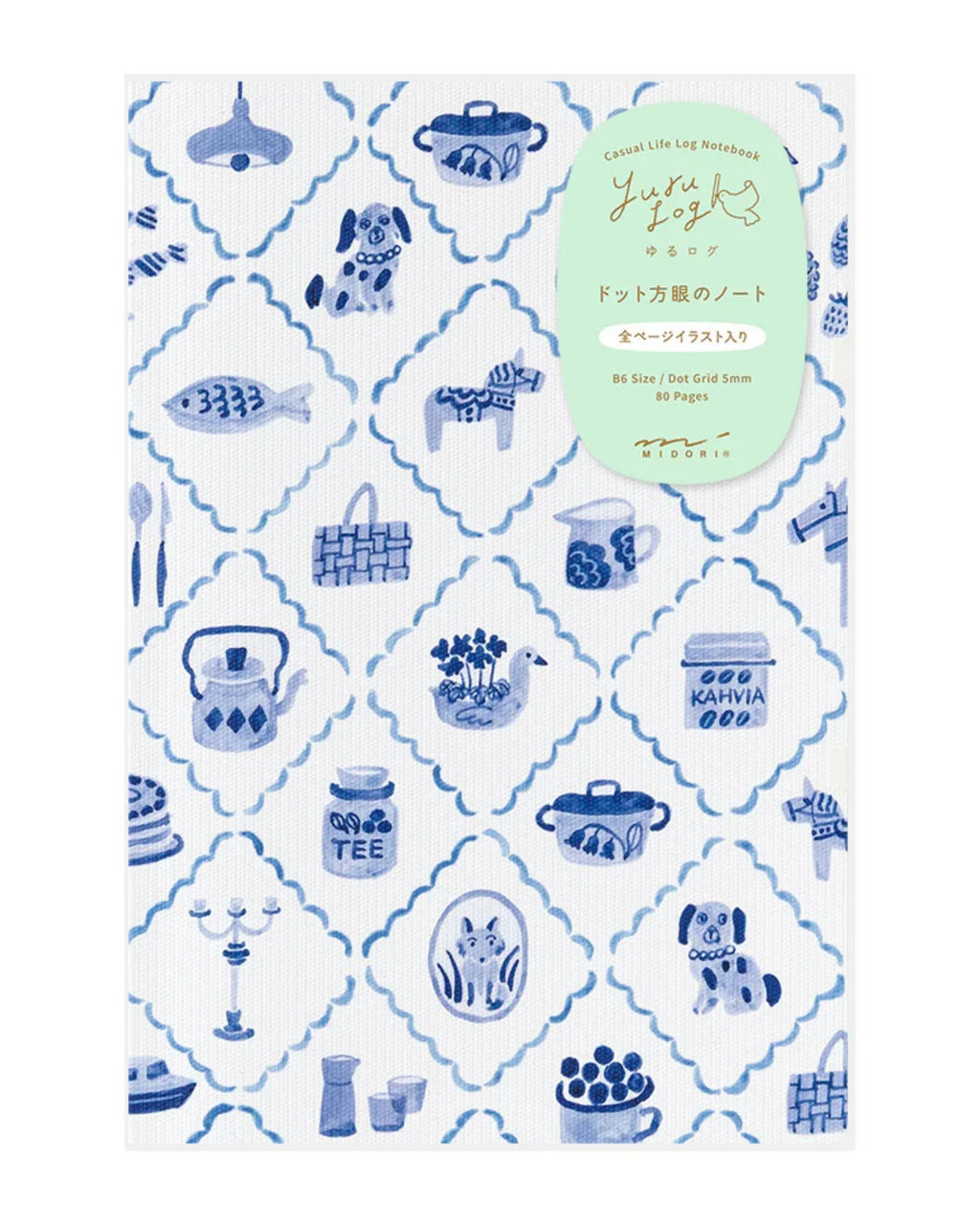 Midori Yuru Log Notebook B6 – Blue Nordic