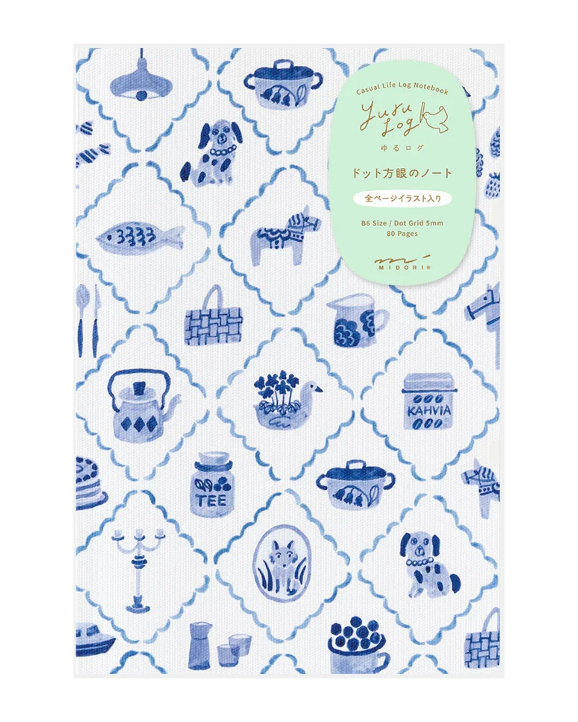 Midori Yuru Log Notebook B6 – Blue Nordic
