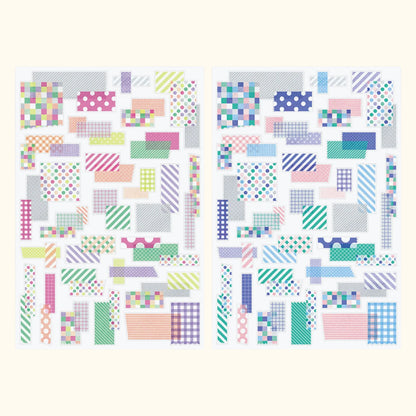 Midori Yuru Log Sticker Sheets – Collage Tape (2 Sheets)