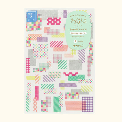 Midori Yuru Log Sticker Sheets – Collage Tape (2 Sheets)
