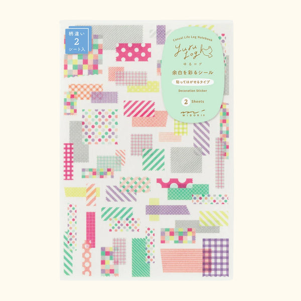 Midori Yuru Log Sticker Sheets – Collage Tape (2 Sheets)