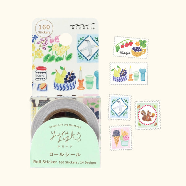 Midori Yuru Log Roll Sticker – Stamps