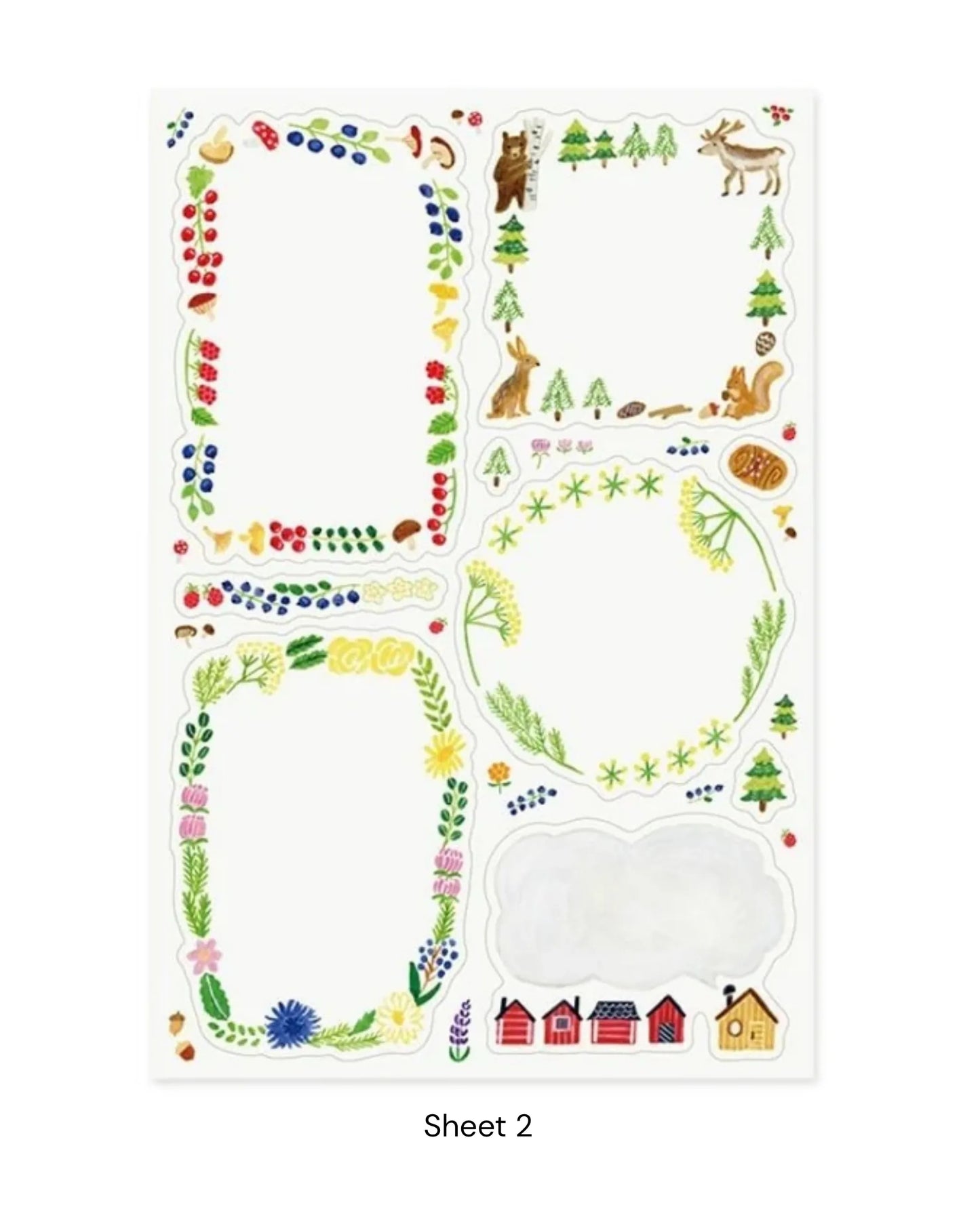 Midori Yuru Log Sticker Sheets – Forest Animal (Set of 2)