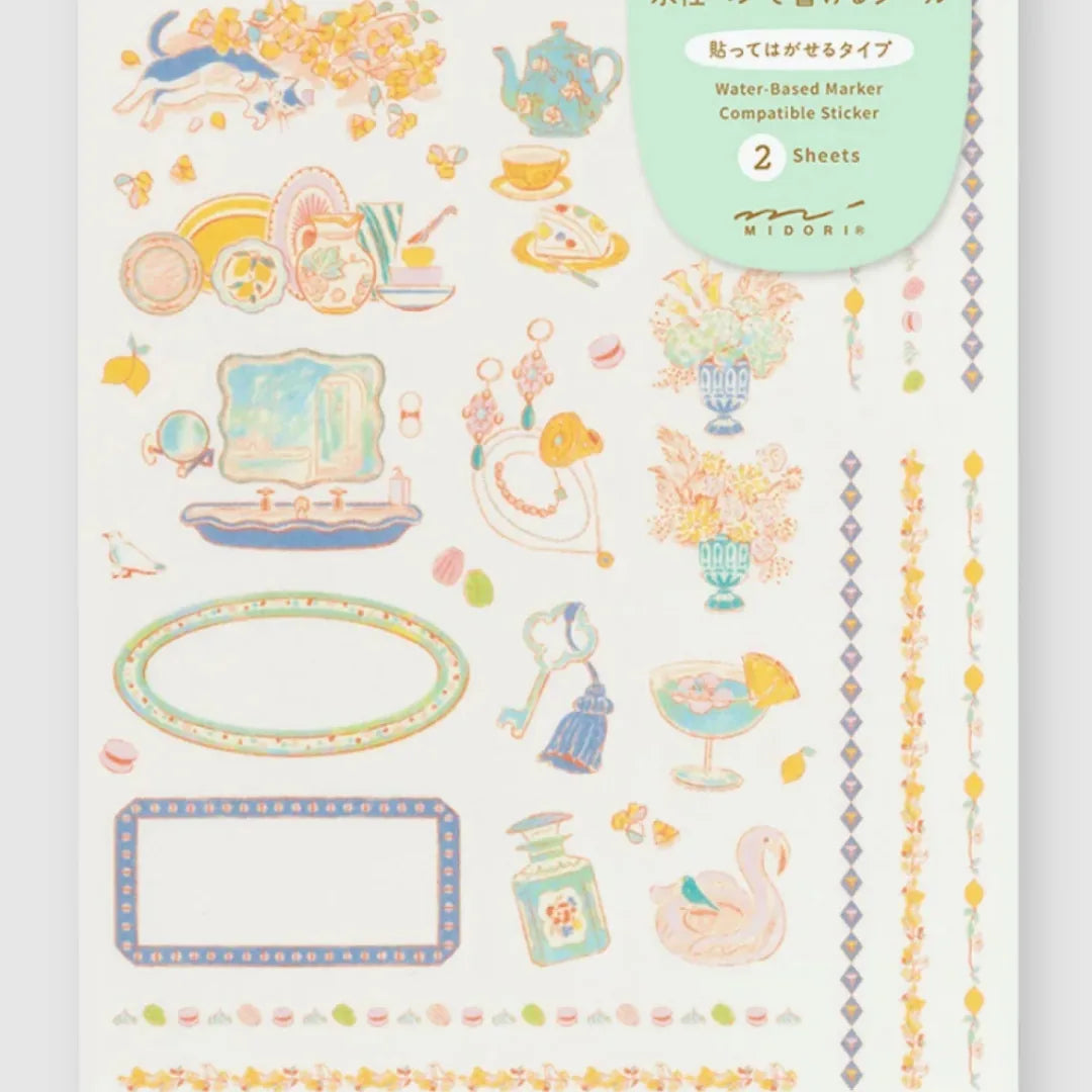Midori Yuru Log Sticker Sheets – Travel & Hotel (2 Sheets)