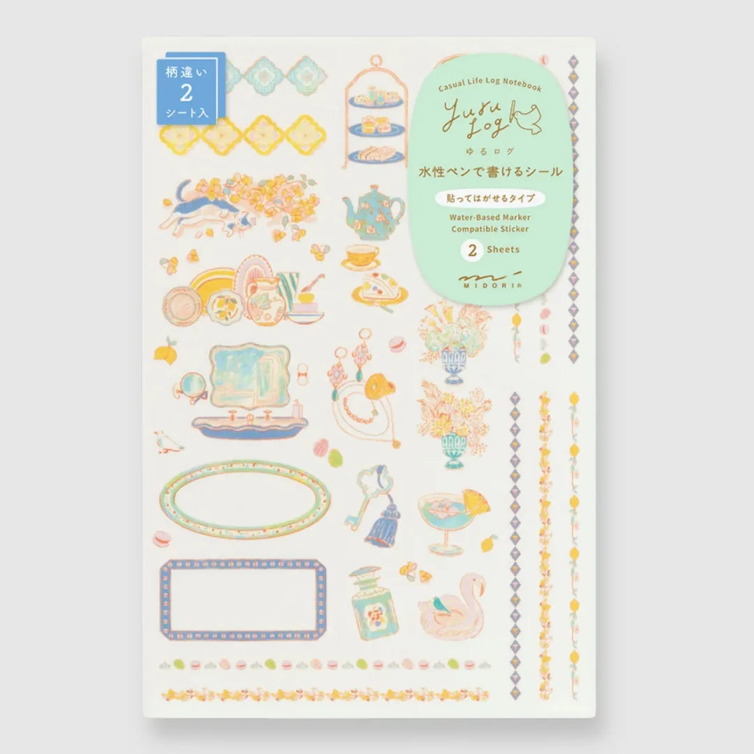 Midori Yuru Log Sticker Sheets – Travel & Hotel (2 Sheets)