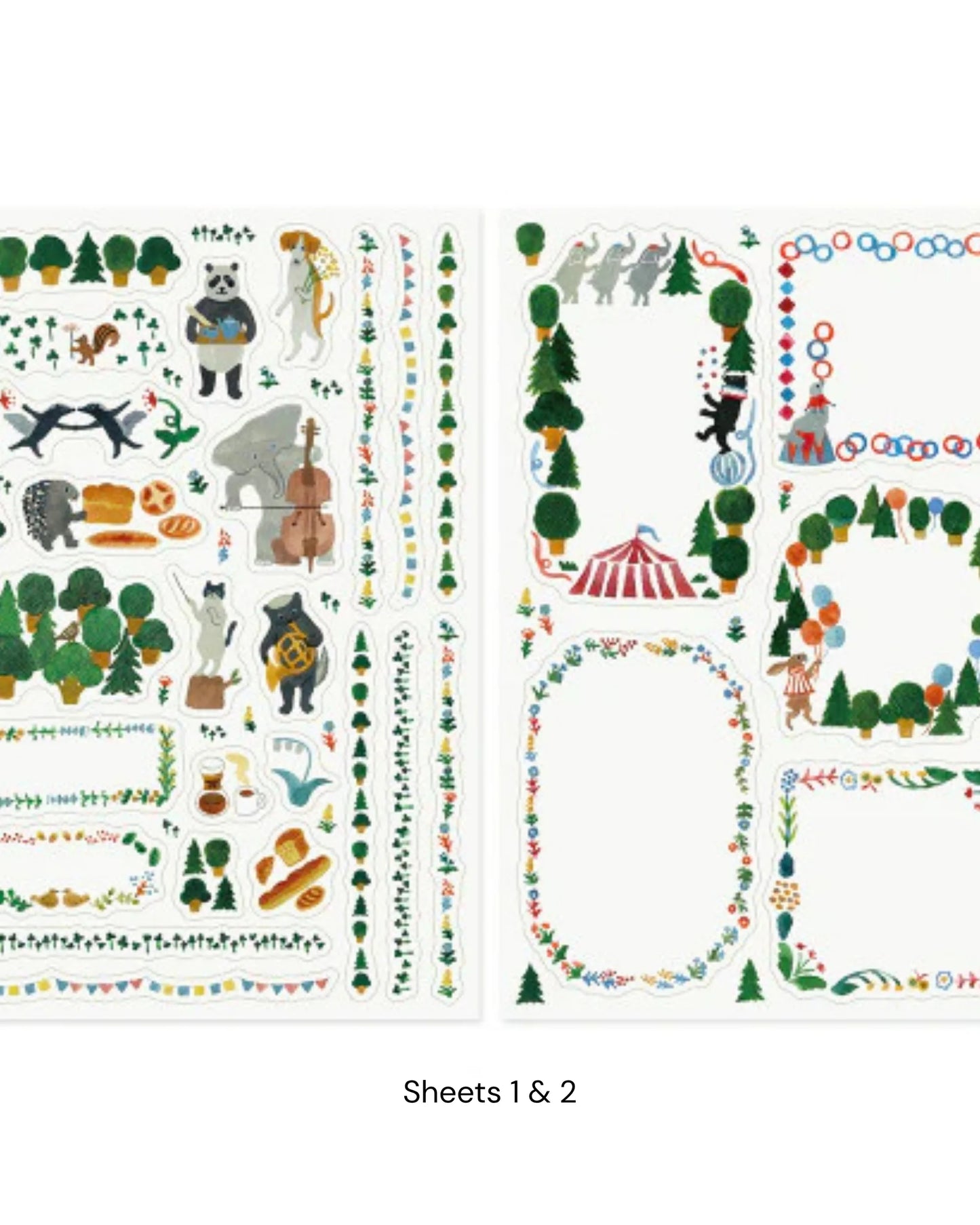 Midori Yuru Log Sticker Sheets – Scandinavia (Set of 2)