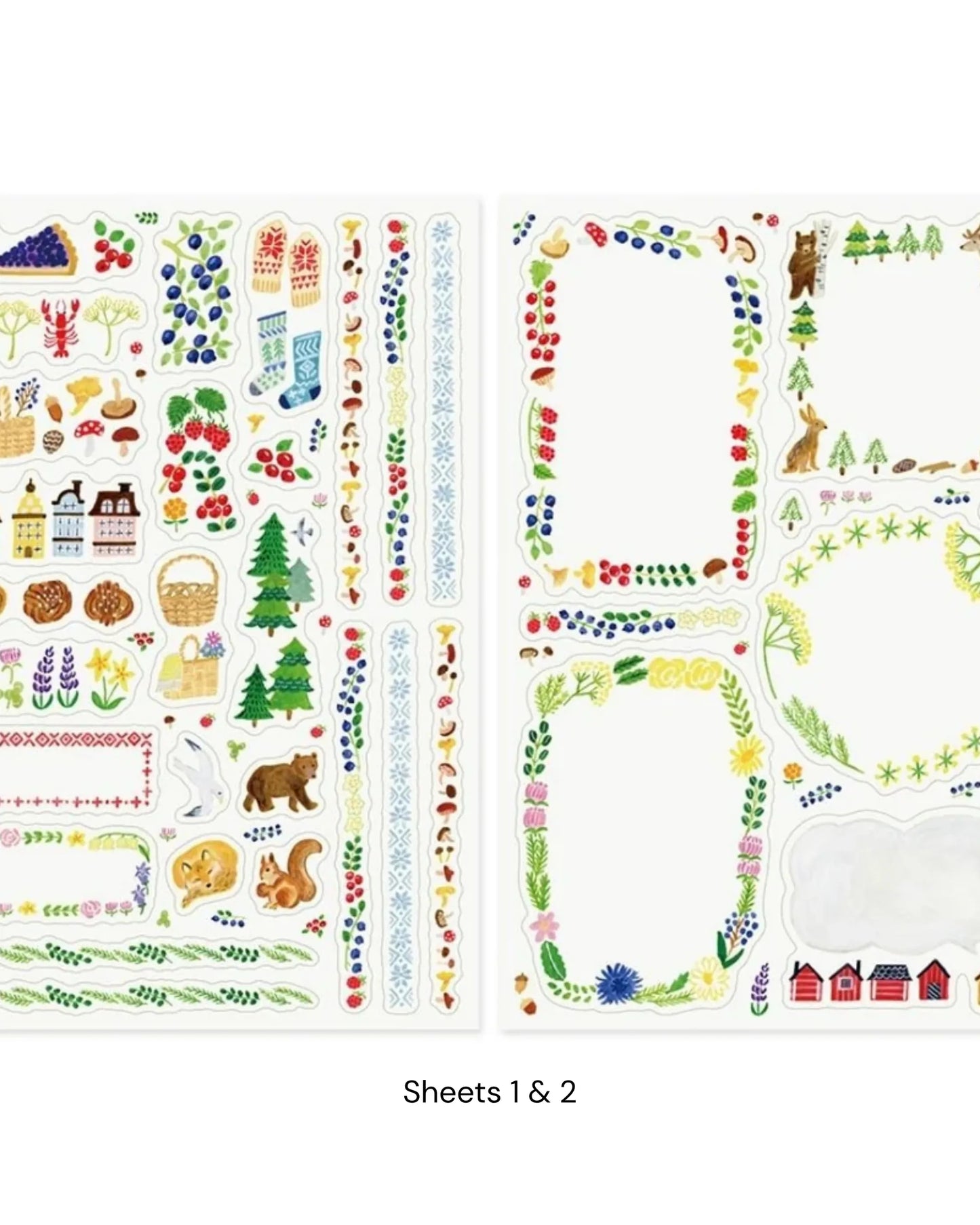 Midori Yuru Log Sticker Sheets – Forest Animal (Set of 2)