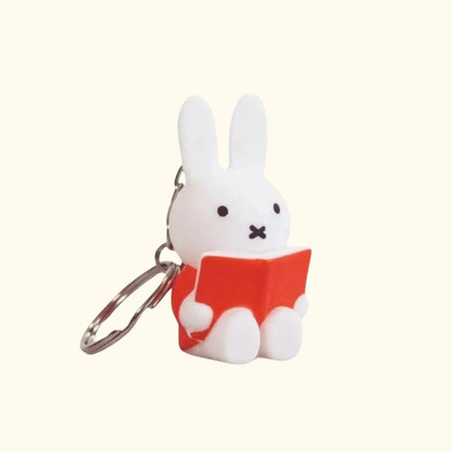 Miffy with book keyring in red, 6cm – official Miffy merchandise