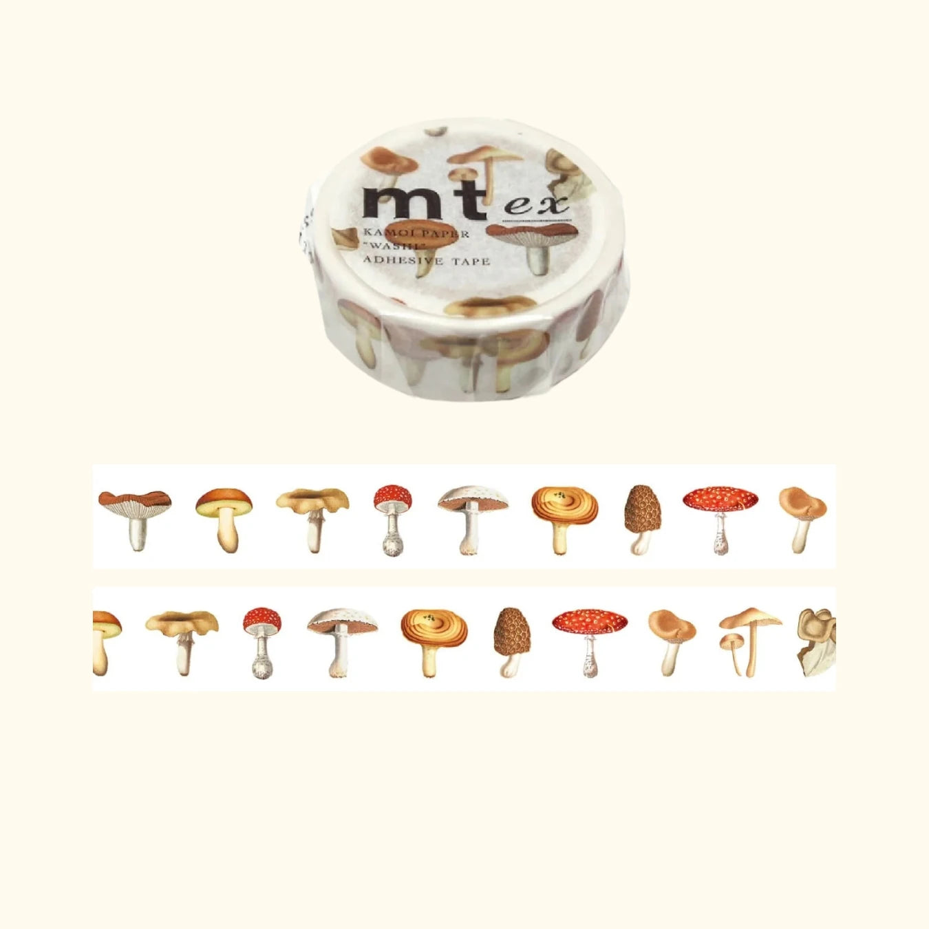 mt 15mm washi tape, mushroom design