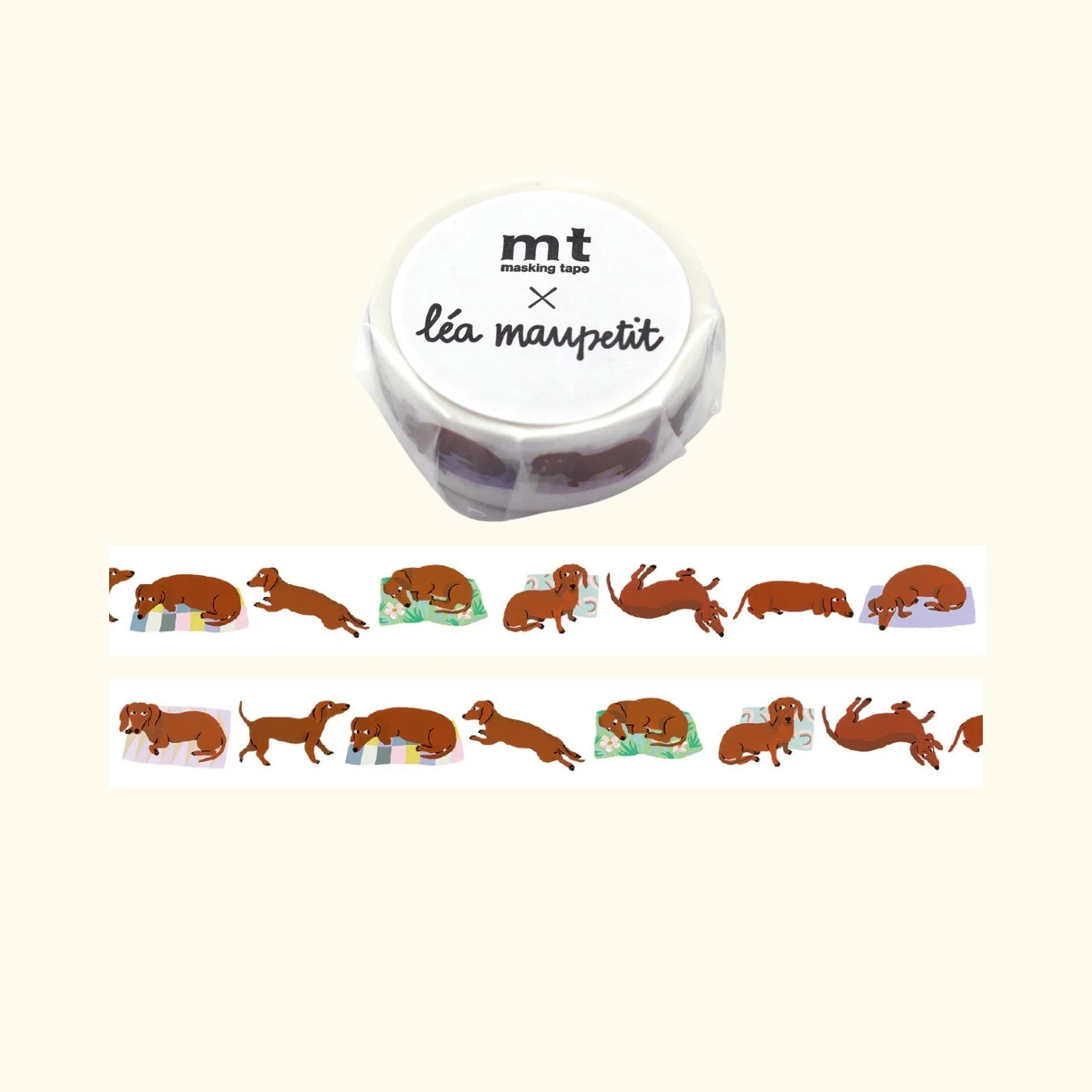 mt Artist Series washi tape, Léa Maupetit Sausage Dog design