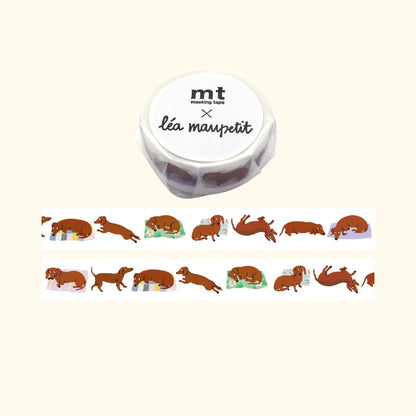 mt Artist Series washi tape, Léa Maupetit Sausage Dog design