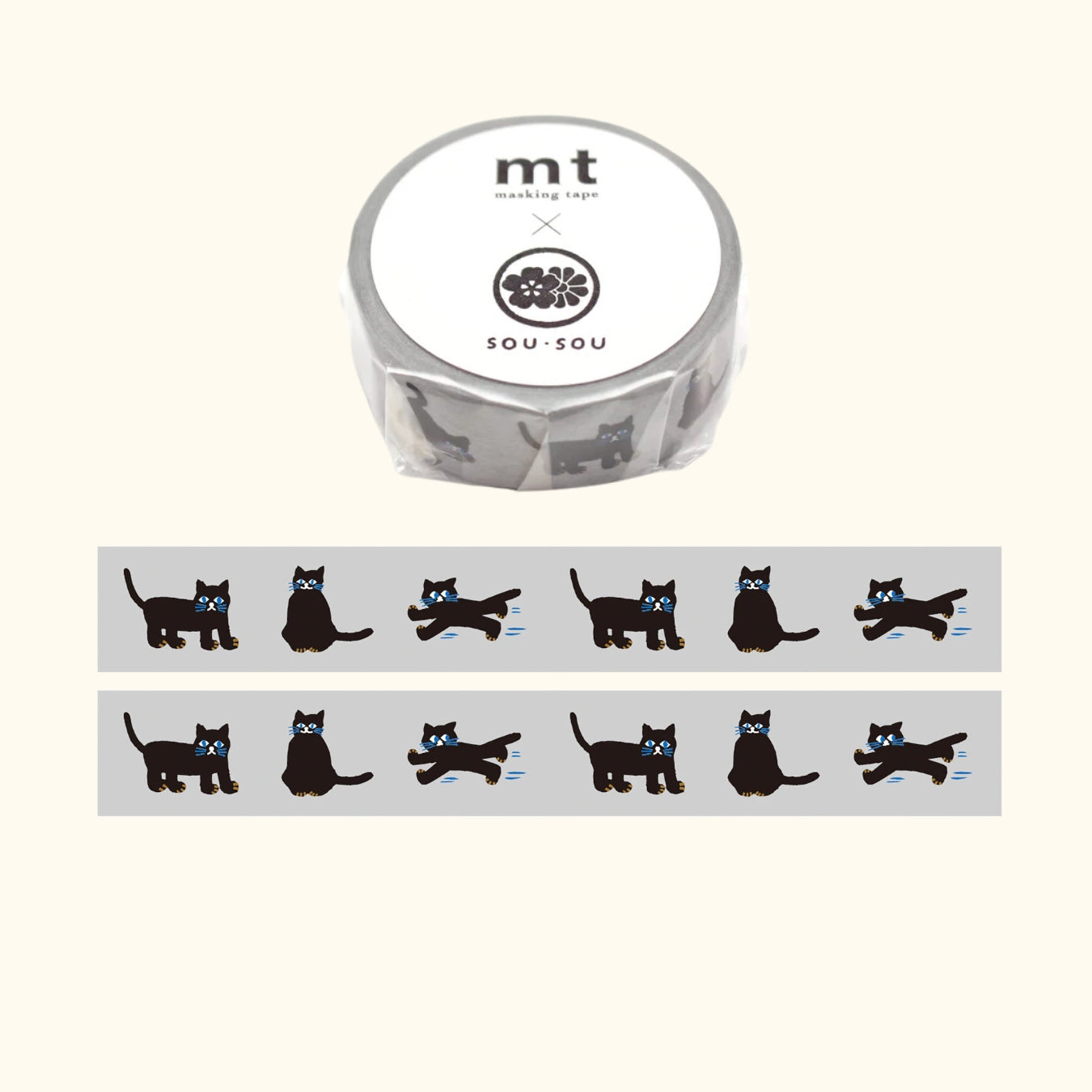 mt x SOU•SOU Washi Tape – Neko