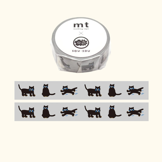 mt x SOU•SOU washi tape, Neko cat design