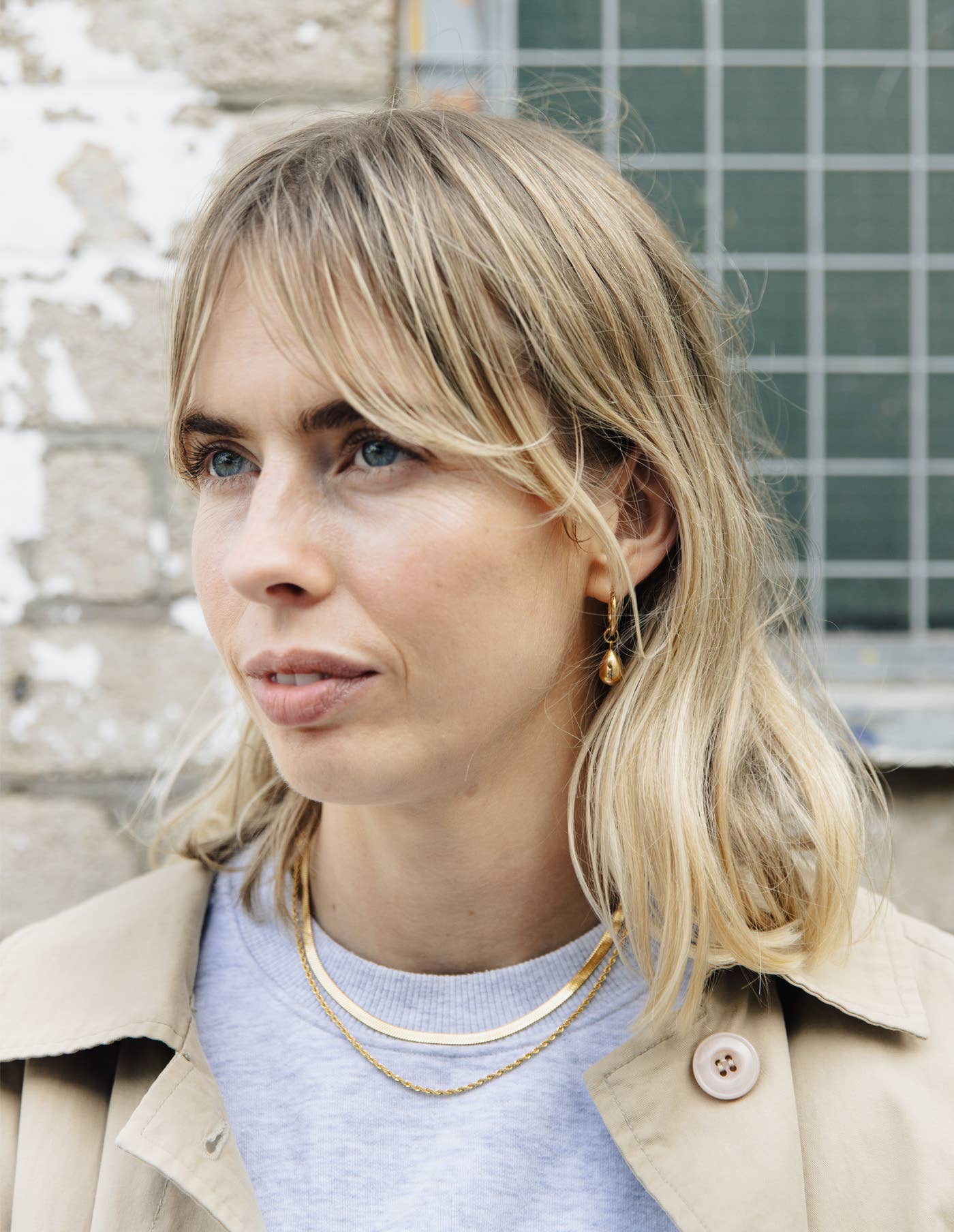 Nordic Muse Gold Drop Hoop Earrings - Jewellery - Subject to Change