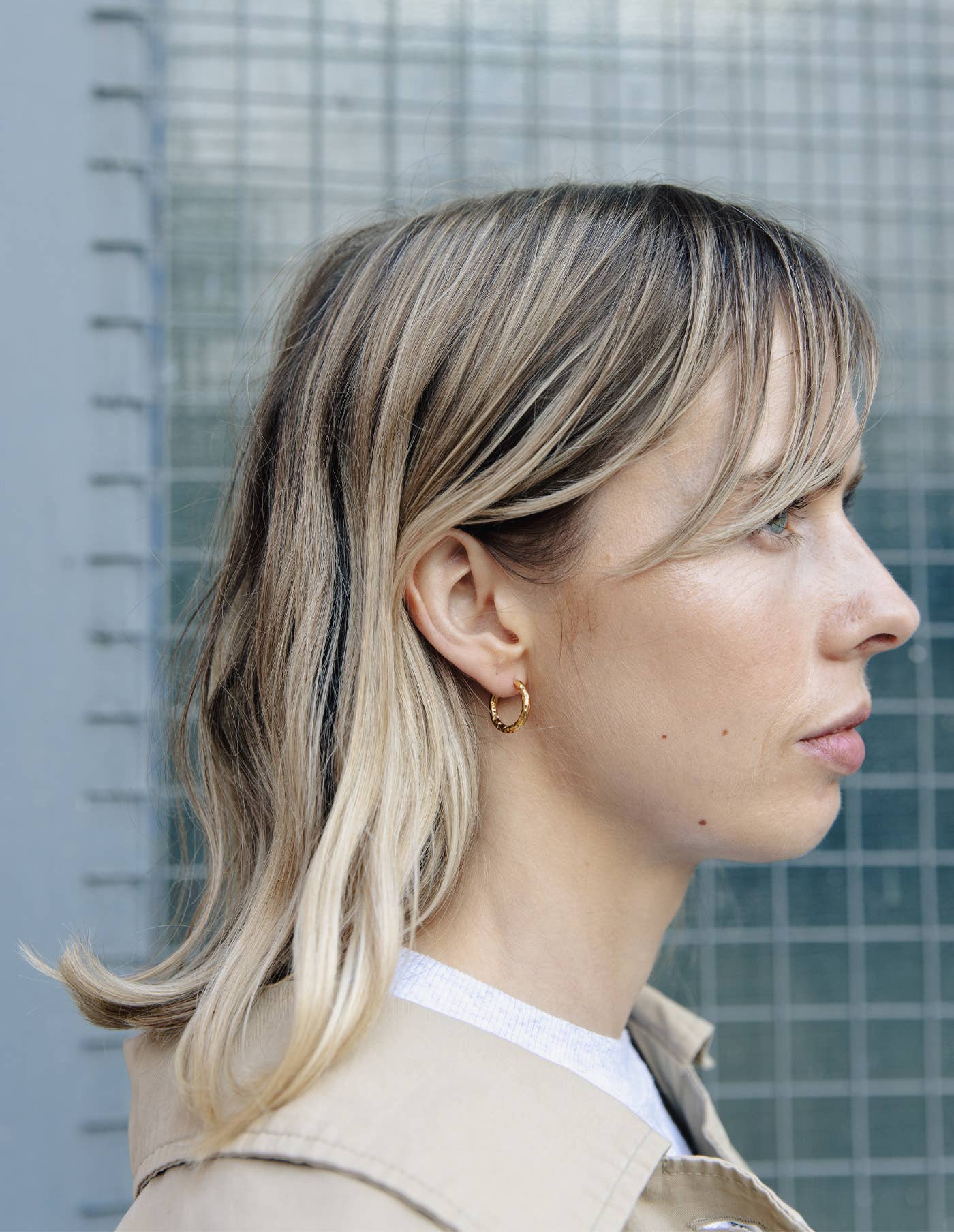 Hammered Gold Hoop Earrings Nordic Muse jewellery