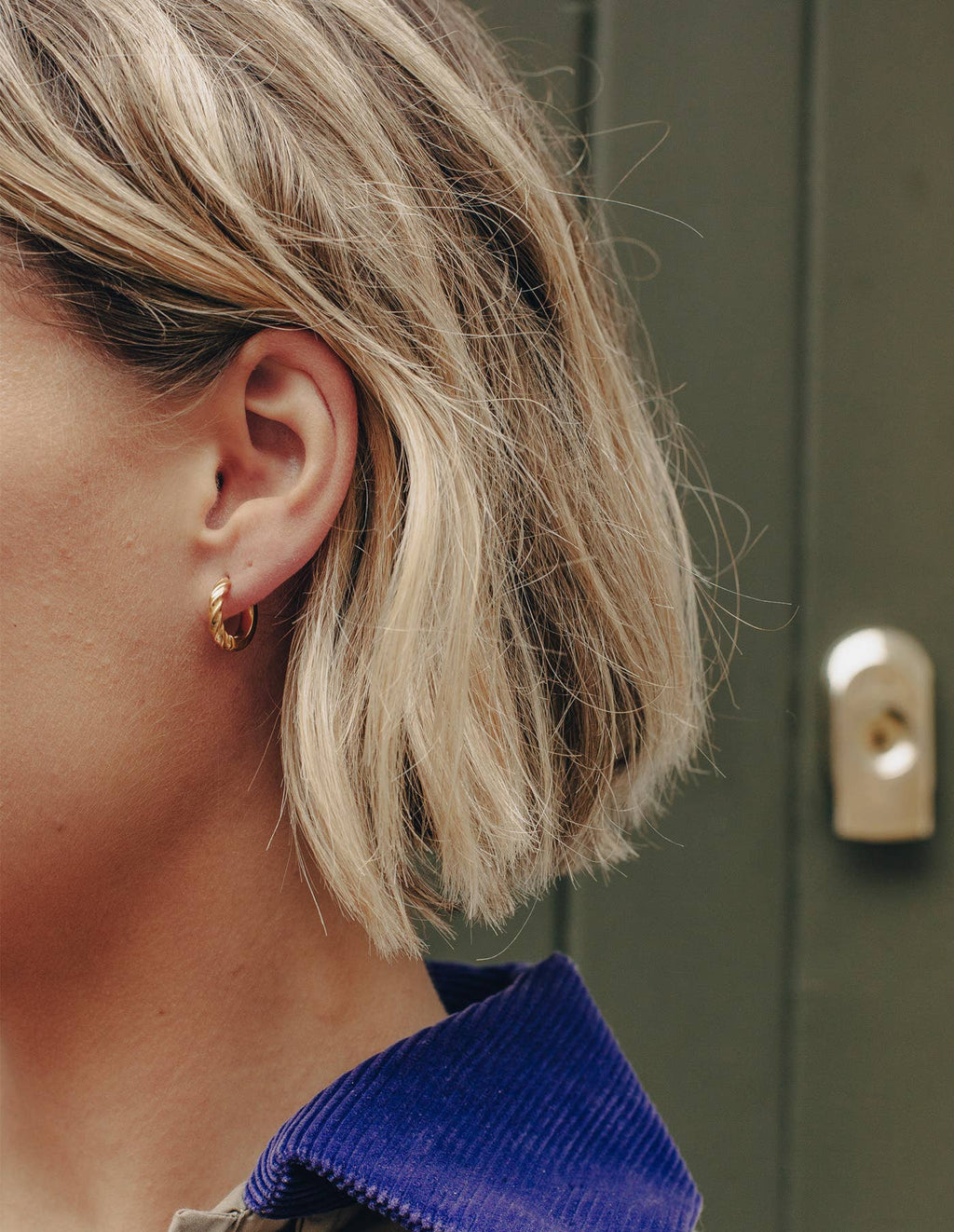 Nordic Muse Gold Mini Twist Leverback Huggie Hoop Earrings - Jewellery - Subject to Change