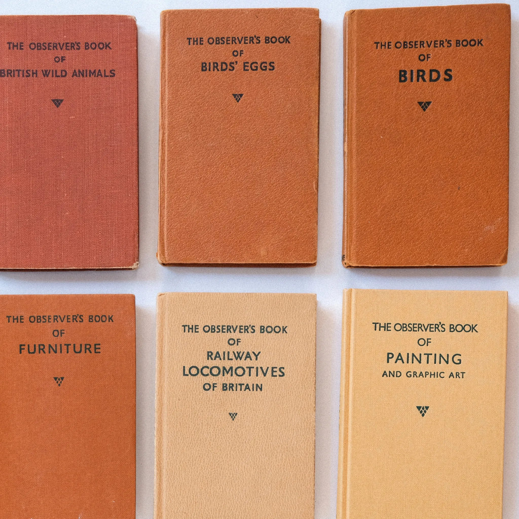 Collection of vintage books titled 'The Observer's Book' on a white background