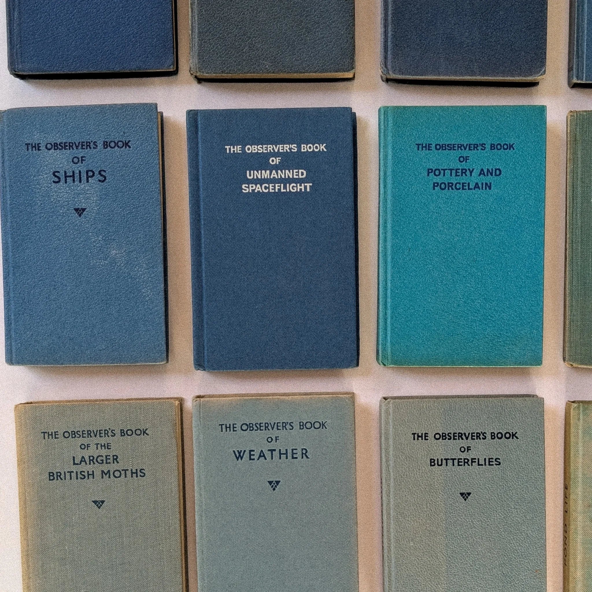 Collection of 'The Observer's Book' series books displayed on a white background