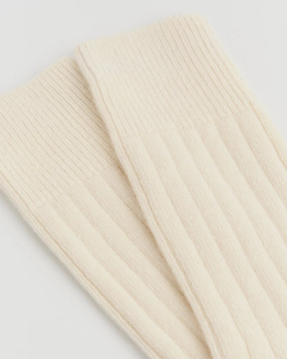 Merino Bed Socks in Clotted Cream